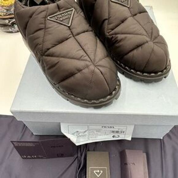 Women's Prada re-nylon triangle logo padded draw cord snow boots size 39 Italy - Picture 9 of 12